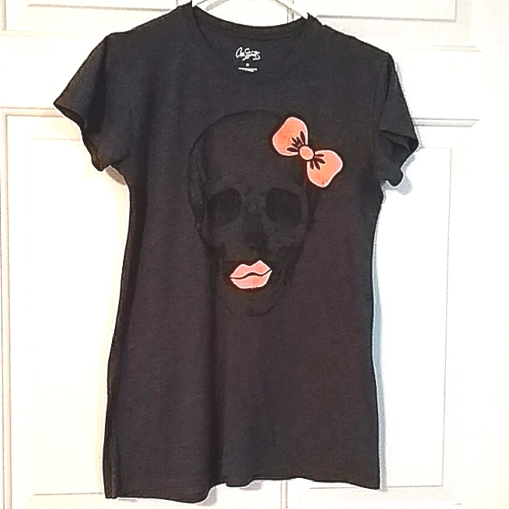 Orange lipstick Skull T-shirt